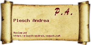 Plesch Andrea névjegykártya
